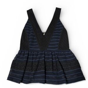 M Black and Blue Elegant Lace Peplum top